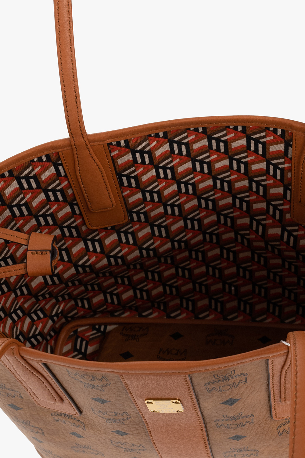 MCM コニャック small medium エム・シー・エム MCM スモールボストンバッグ コニャック